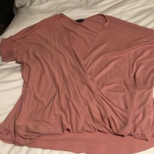 Flowy, oversized mauve colored shirt